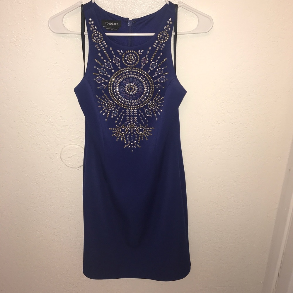Bebe blue sequin dress